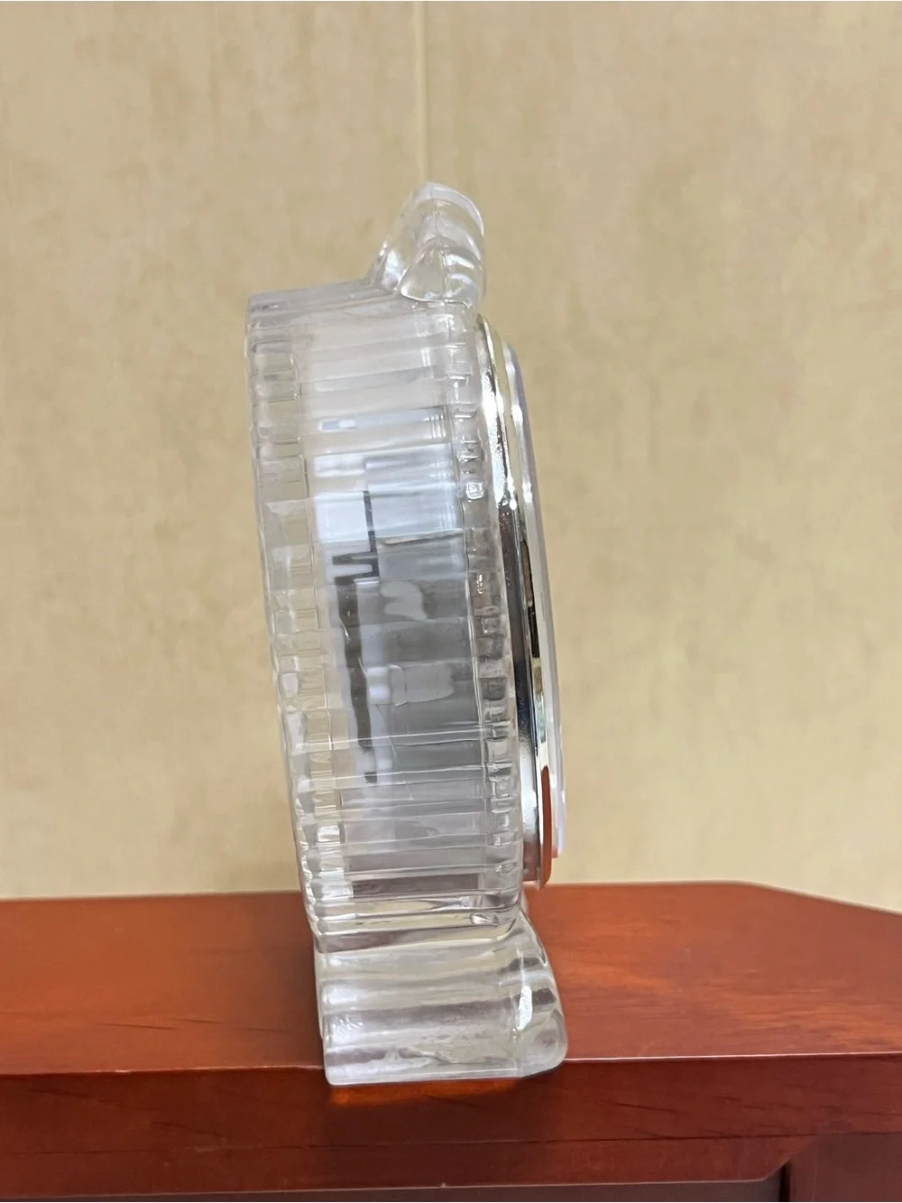 Vintage Fifth Avenue Crystal Clear Quartz Desk Clock